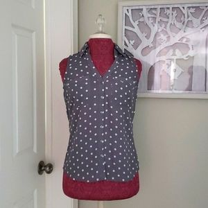 Express Tank Top Blouse Size XS Gray & White